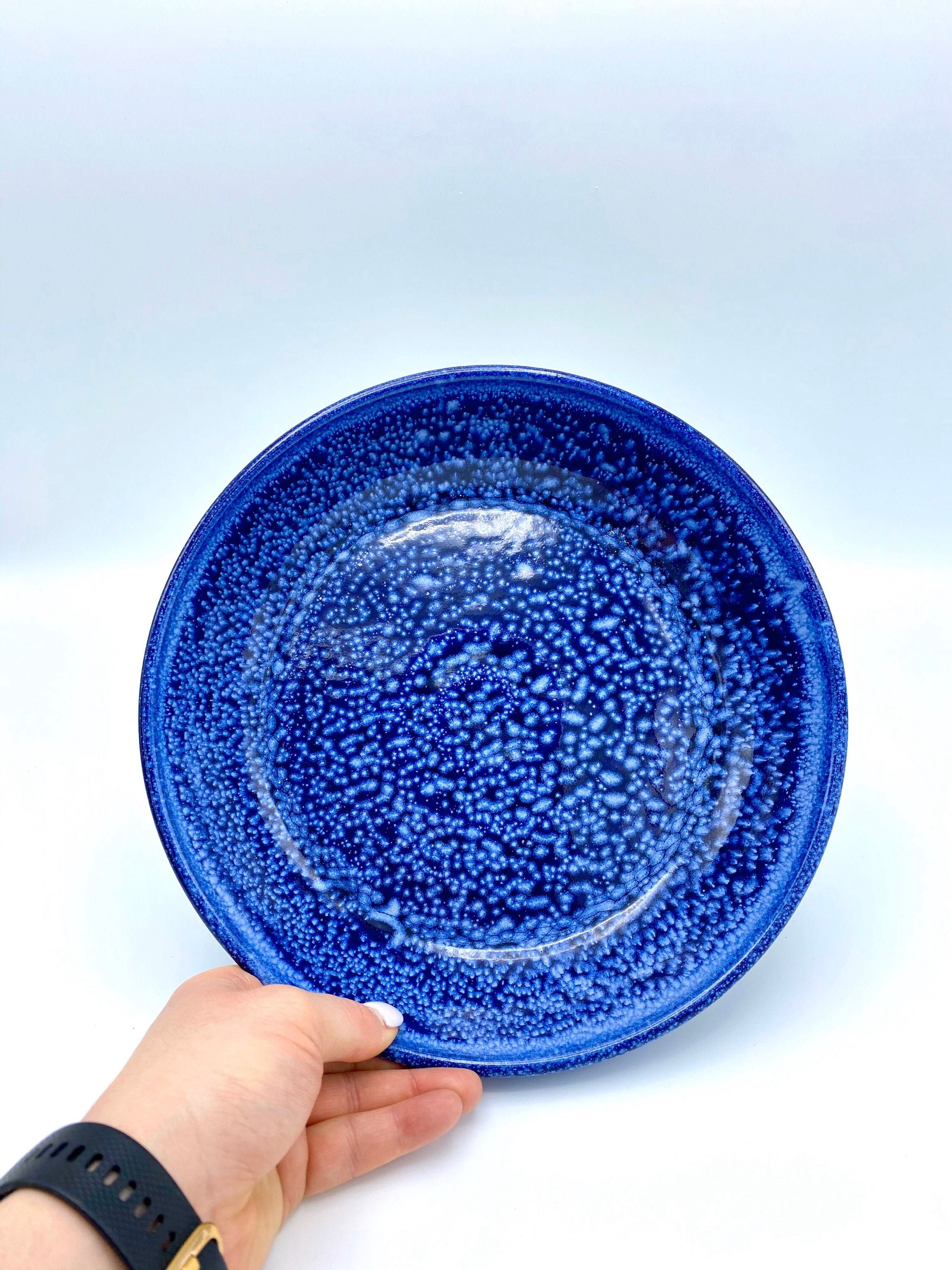 Handmade Pottery Blue Serving Bowl 10 Etsy