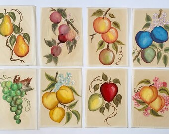 Original Painted Fruit Botanical Art Collection Vintage