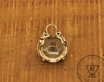 Handmade Bronze Gotland Rock Crystal Pendant: Viking Amulet