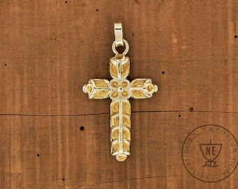 Cruz de Ragnar, Plata de Ley 925 chapada en oro de 24 quilates, Unilateral, Serie Vikings, Cruz de Ragnar Athelstan, Cruz cristiana, Cruz de bautismo