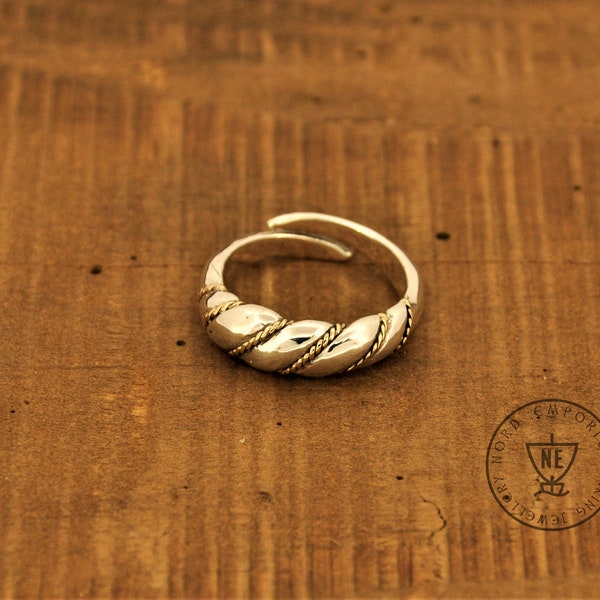 Gyldensgård Viking Ring, 18k Yellow Gold and Sterling Silver, Viking Wedding Ring, Traditional Viking Ring, Engagement Ring, Anniversary