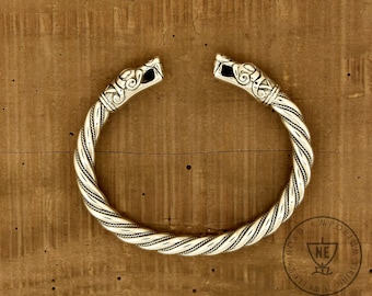 Pulsera Gotland L tamaño, Plata Ley, Vikingo, Serie Vikingos, Pulsera Trenzada Vikinga, Joyería Vikinga, Anillo Brazo Vikingo - hecho a mano