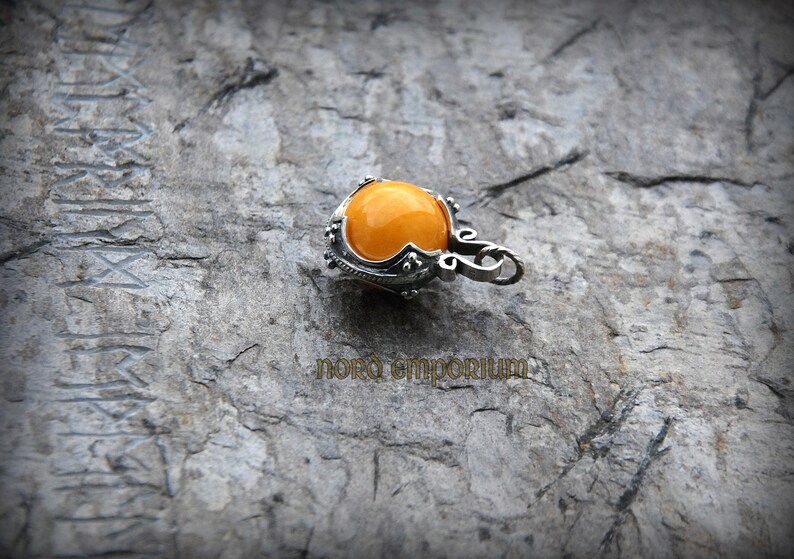 Viking Amber Pendant Sterlig Silver /& Natural Baltic Amber