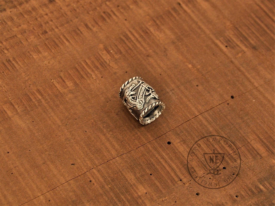 Beard Bead 10mm Jelling Style Sterling Silver / Hair Bead / Etsy