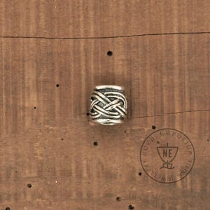 Sterling Silver Beard Bead 6mm Viking Knot Design / Hair Silver Beads / Dreadlocks Bead / Viking Beard Beads / Handmade Silver Beads