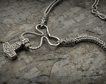 Erikstorp Thor's Hammer Necklace, Sterling Silver, Viking Amulet, Pagan, Thor, Mjolnir