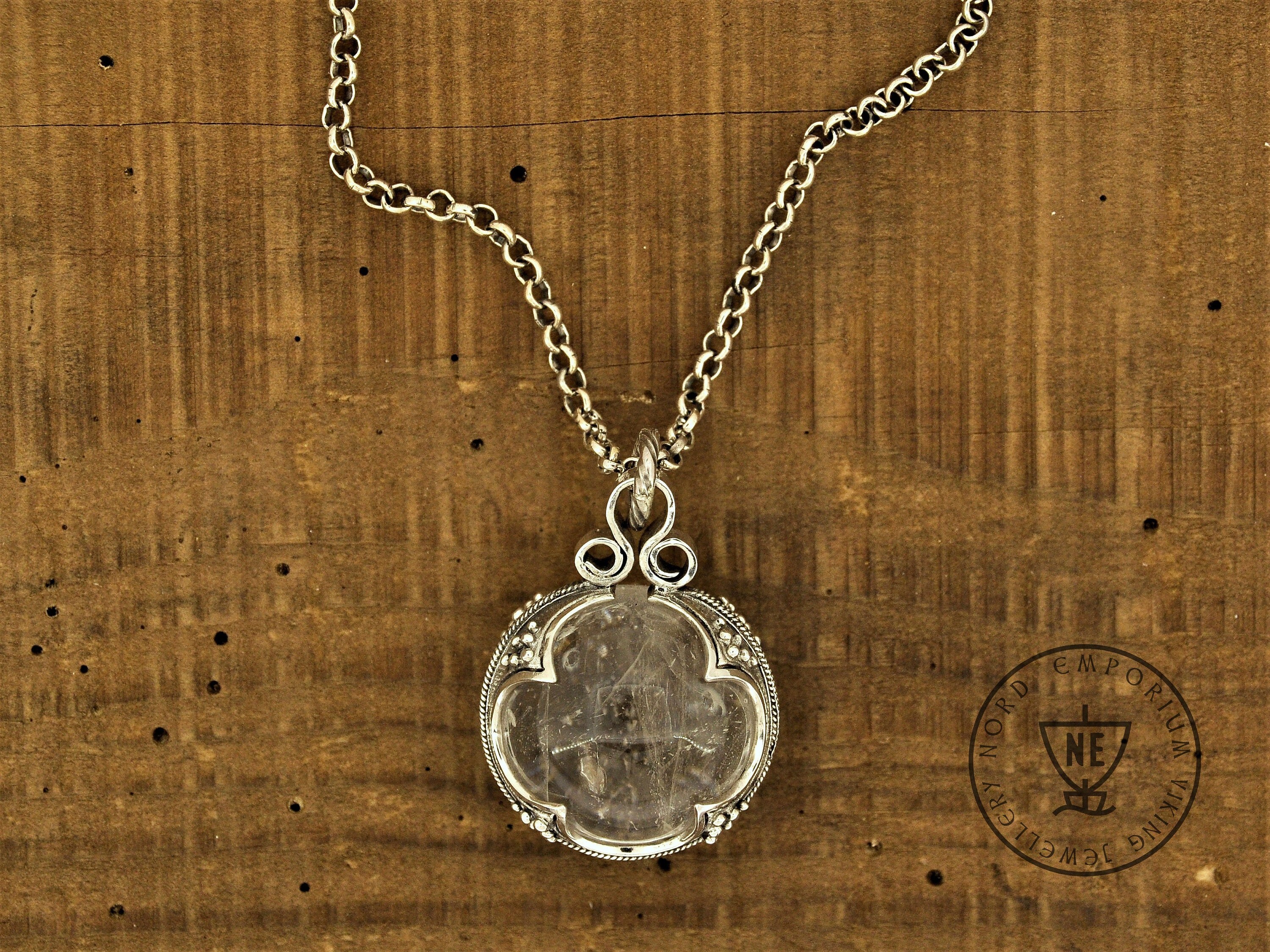 Gotland Rock Crystal Necklace, Sterling Silver & Rock