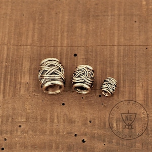 Beard Beads Set 8 / 6 / 3.8mm Viking Knot Style Bronze / Hair Bronze Bead / Dreadlocks Bead / Viking Beard Beads / Viking Handmade Jewellery