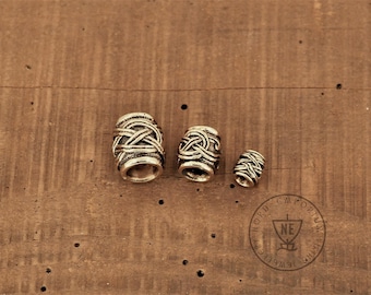 Handmade Bronze Viking Knot Beard Bead Set