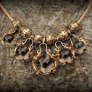 Gotland Rock Crystal Necklace - Bronze Viking Women jewelry, Unique Viking Jewelry, Natural Stone Necklace, Yule Gift - Bronze Necklace