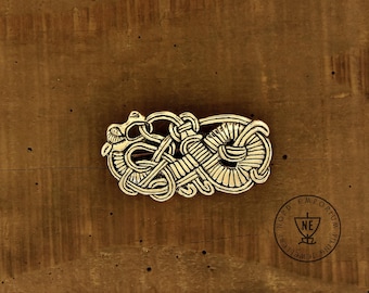 Broche de dragón vikingo de bronce: joyería histórica nórdica