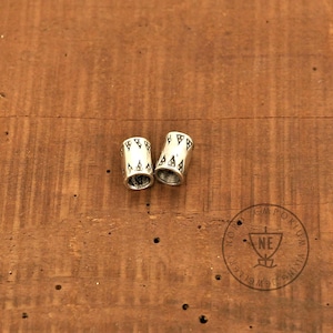 Sterling Silver Beard Beads 4mm 2pcs Viking and Slavic Style / Hair Silver Beads / Dreadlocks Bead / Viking Beard Beads / Handmade Beads