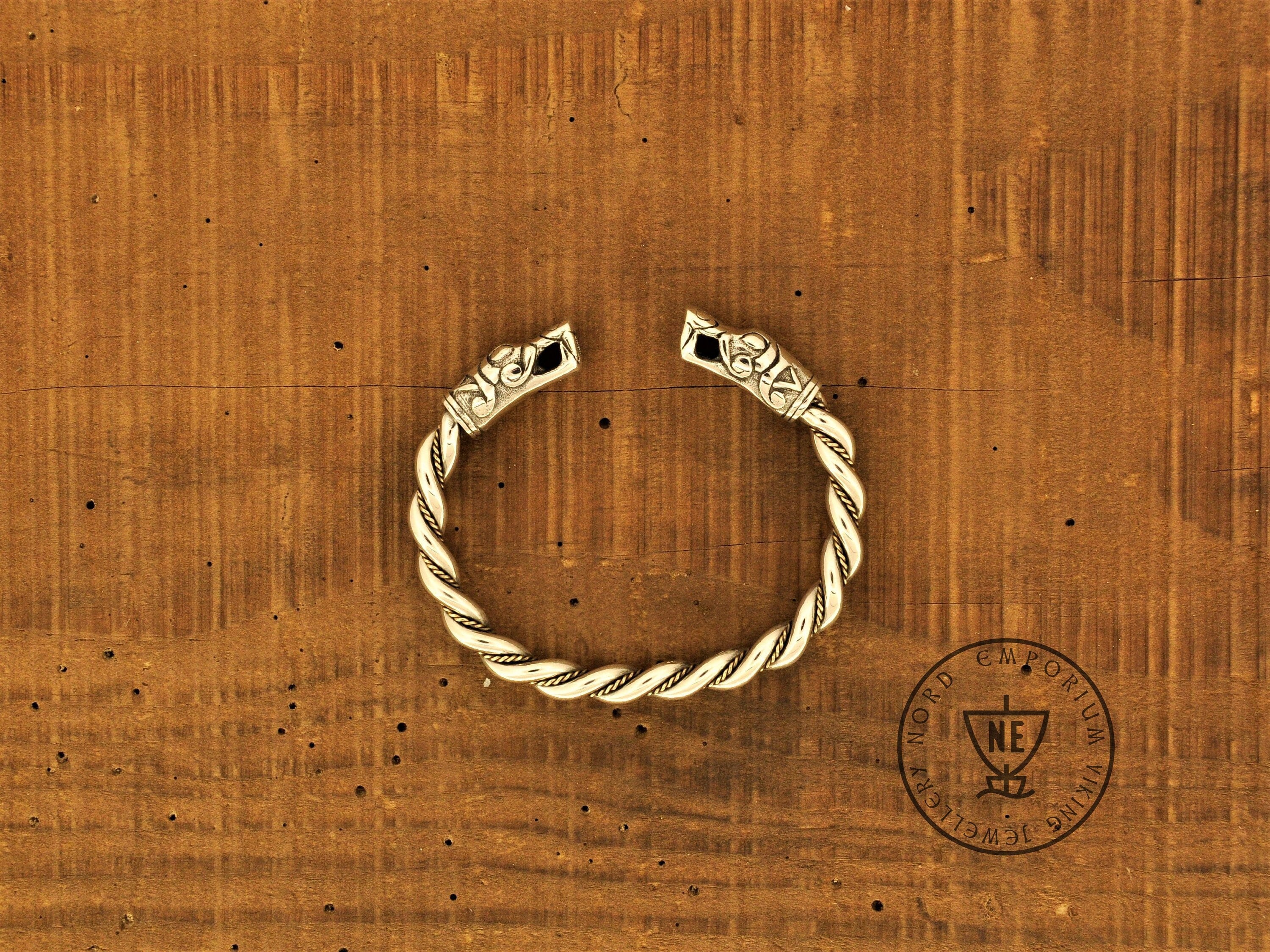Gotland Bracelet M Size Sterling Silver and 9k Gold Viking Arm