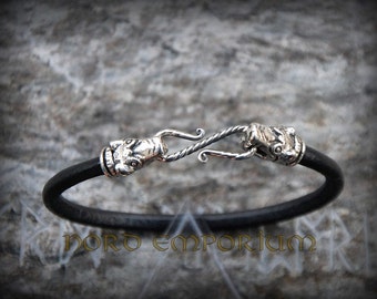 Pulseira Lobo tamanho G: Prata de Lei 925, Joias Viking