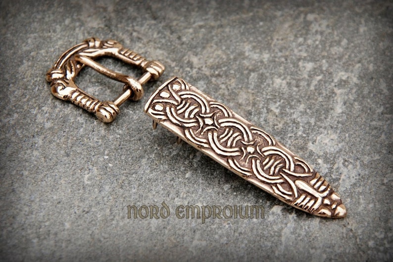 Buckle and strap end from Birka bronze viking belt | Etsy