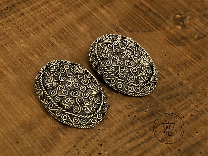 Hedeby Oval Brooches Sterling Silver Viking Woman Jewellery Etsy