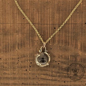 Gotland Rock Crystal Necklace, Bronze and Gold plated Bronze Chain Viking Woman Jewelry Viking Amulet Gift for Viking Woman Handmade Jewelry
