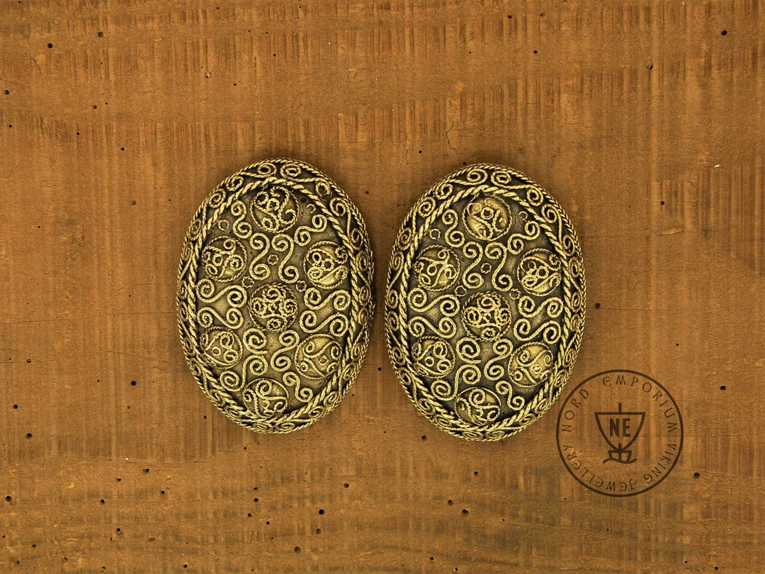 Kit DIY 10 Broches Ovales Vintage En Alliage Doré - Avec Cabochons En Verre Transparent 51x40mm - Pour Bijoux Personnalisés