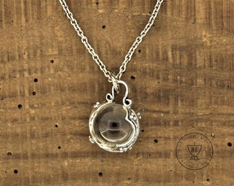 Gotland Rock Crystal Sterling Silver Viking Necklace: Pagan Amulet