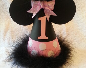 Handmade Minnie Mouse inspired party hat