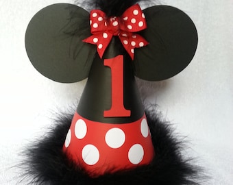 Handmade Minnie Mouse inspired party hat