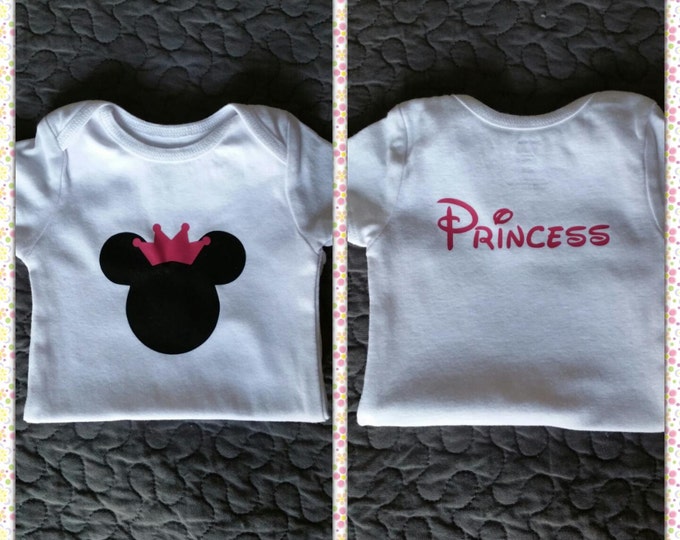 Minnie Mouse onesie with crown; princess