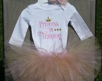 Princess pink and gold tutu outfit
