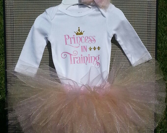 Princess pink and gold tutu outfit