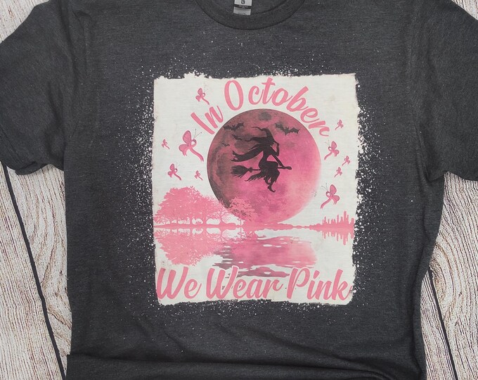 Breast cancer awareness T-shirt; we wear pink shirt; October shirt