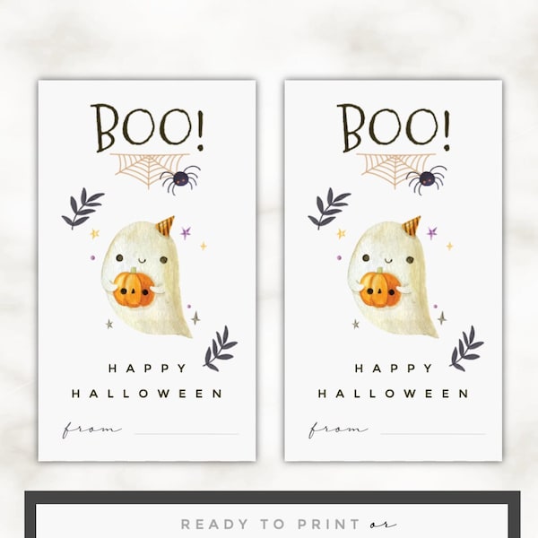 Halloween Perzonalized tags | Happy Halloween BOO Treat Favor tags| DIY name tags |  Editable template in Microsoft Word