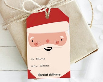 Personalized Special Delivery From Santa Christmas Gift Tags, Present Labels , Editable Microsoft Word