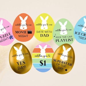 Easter Egg Tokens, Editable Easter Egg Coupons, Printable Easter Egg Coupons for Kids I CANVA Instant Download