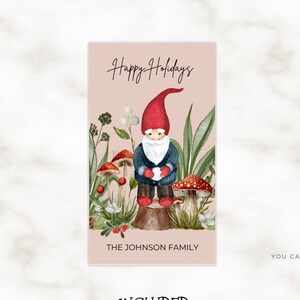 Christmas Gnomes Tags |  Holiday Gnomes Gift Tag |  Printable Favor Tags |  Teacher Gift Tags | Happy Holidays tags