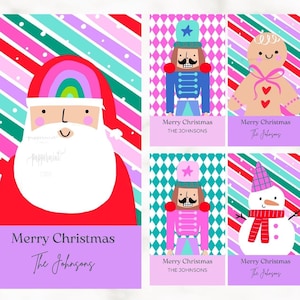 PINK Christmas tags | Christmas tags |  Editable template in CANVA