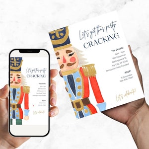 Nutcracker Invitation  | Christmas Party Invitation Nutcracker Theme |  Editable template in CANVA