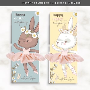 Easter Bunny Scrunchie Holder Cards: Printable EveryBUNNY Design (CANVA Instant Download)