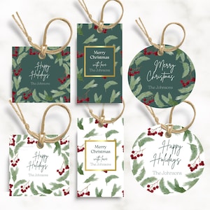 Happy Holidays Tags CONVO  | Christmas tags Personalized | Editable in CANVA