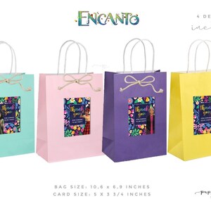 EXTRA Encanto Favor Bag 4 DESIGNS/ Encanto Birthday Party/ Encanto Party Decoration / Instant Download/ Bruno / Dolores / Camilo  / Alma