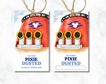DCL Pixie Dust Tags, Printable Gift Tags, Surprise Favor Labels for Disney Vacations Ship Magical Cruise Fun Pixie Dusted