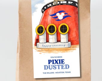 Disney Cruise Pixie Dust Tags, Printable Gift Tags, Surprise Favor Labels for Disney Vacations Ship Magical Cruise Fun Pixie Dusted