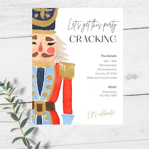 Nutcracker Invitation  | Christmas Party Invitation Nutcracker Theme |  Editable template in CANVA