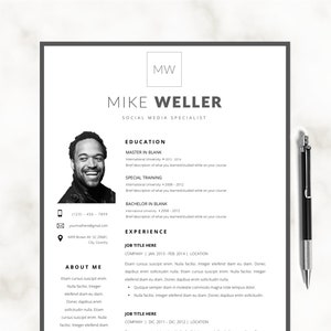Plantilla para Curriculum Vitae CV y Plantilla de Carta de presentación para WORD