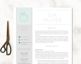 Teacher Resume Template for Word & Pages: CV Design (Instant Download)
