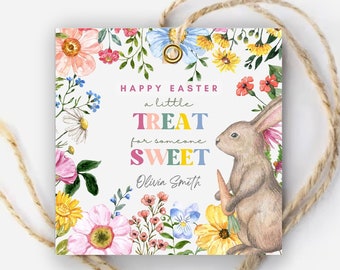 Printable Easter Gift Tag: Treat For Someone Sweet (CANVA Editable, Instant Download)