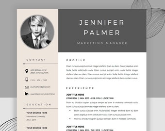 Modern Resume Template with Photo & Cover Letter (Instant Download)