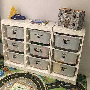 Ikea Trofast Toy Bin Labels: Boys English, Name + Toy Picture (Digital File)