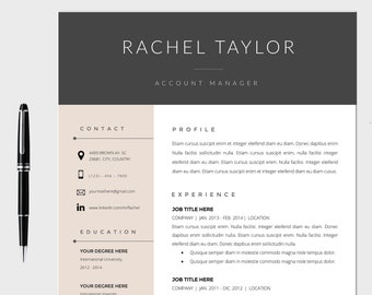 Professional Resume Template with Cover Letter for Word (Instant Download)