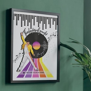 Printable Freddie Mercury 80s frame art or card I QUEEN Card Music Rock & Roll I INSTANT Download I Editable with CANVA