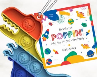 Pop It Birthday Tags, Birthday Pop it Favor Tag, Pop It Birthday, INSTANT DOWNLOAD