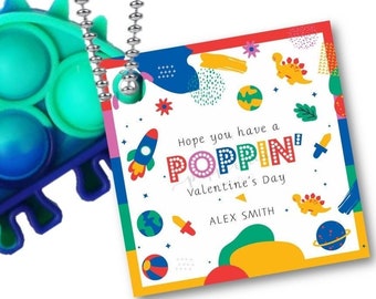 Valentines Pop It Gift Tags, Personalized Pop it Tag, Teacher School Gifts tag,  Happy Valentine, Pop It, INSTANT DOWNLOAD